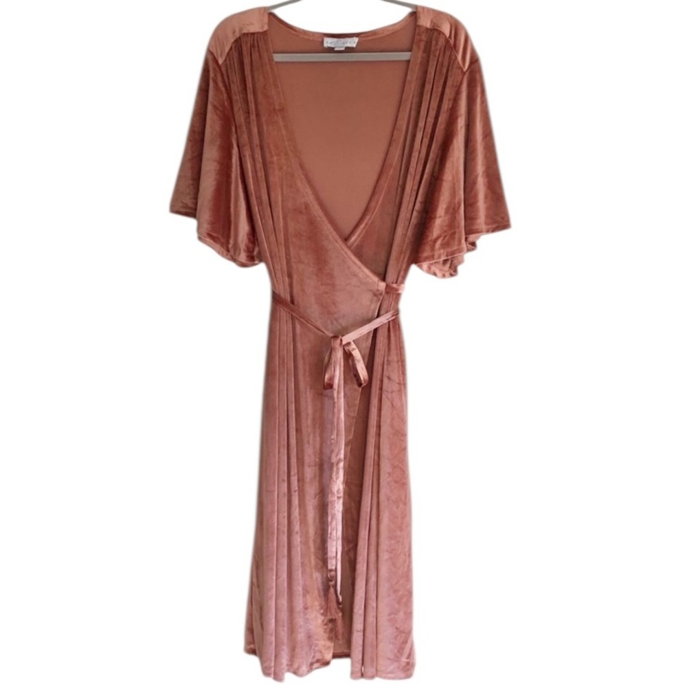 Boutique, crushed velvet wrap dress